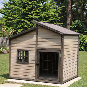 Üreticinin lüks ahşap büyük açık köpek kulübesi ev su geçirmez katı ahşap baskı desen Pet villa ile Pet mobilya - Product Image 5