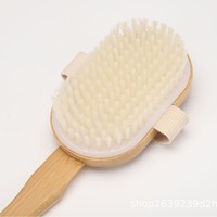 Bambou salle de bain brosse de bain PP fibre dos épurateur brosse de Massage éponge et sac en maille pour salle de bain utiliser spa accessoires