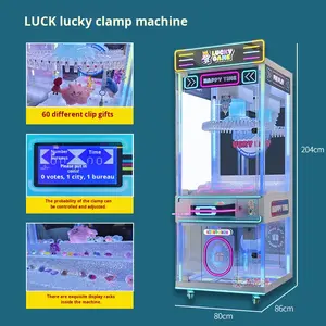 Machine de jeu à roue en métal à 60 clips, machine à découper les puzzles à clé porte-bonheur gratuite, machine distributrice de cadeaux, plateau tournant, pince à pièces - Product Image 4