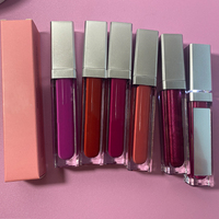 Vente en gros de gloss à lèvres LED mat argenté 7 ml, label privé, sans cruauté, vegan, rouge à lèvres liquide avec miroir