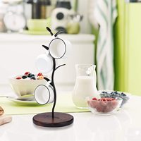다기능 커피 머그 홀더 나무 받침대 금속 트리 테이블탑 데스크 수납 PC 소재 주방용 OEM 디자인