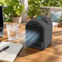 Mini Raffrescatore d'Aria Portatile da Tavolo, Ventilatore Elettrico DC con Serbatoio d'Acqua da 700ml, Umidificatore con Cubetti di Ghiaccio, Ventilatore per Casa e Hotel