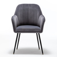 Chaise de salle à manger en velours à accoudoirs souples, prix imbattable, idéale pour les restaurants de restauration rapide, les bars et la salle à manger à domicile
