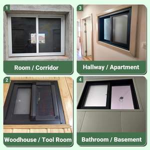 Kelder schuifraam vervanging 20~45 inch 5mm gehard glas PVC frame modern wit 36x26 inch voor keuken & badkamer - Product Image 3