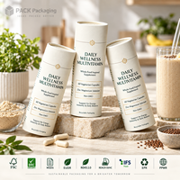 Emballage en tube de papier de qualité alimentaire personnalisé, boîte cylindrique en carton recyclable pour les capsules de vitamines, compléments alimentaires, soins de santé