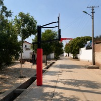 Système de panier de basket encastré en métal avec panneau en verre trempé, robuste, réglable en hauteur, avec anneau détachable, facile à assembler