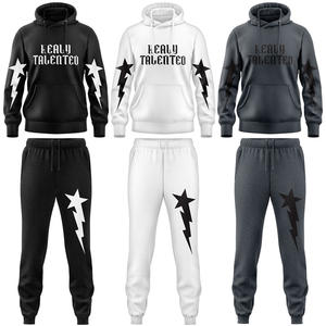 Venta al por mayor Chándales Sudaderas Unisex Hombres Sudaderas <span class=keywords><strong>con</strong></span> capucha Sudaderas Dos piezas Pantalones de chándal y Sudadera <span class=keywords><strong>con</strong></span> capucha Conjunto Streetwear Pantalones gráficos Blanco - Product Image 6