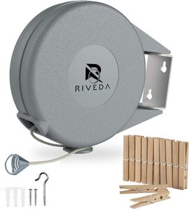 Retractable Clothesline - Portable Heavy Duty <strong>Indoor</strong> and Outdoor <strong>Washing</strong> <strong>Line</strong> - 40 Feet PVC Retracting Clothes <strong>Line</strong> with Wall - Product Image 1