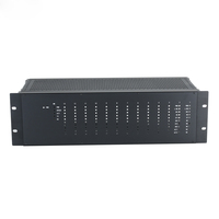 Boîtier d'unité de prise électronique réseau noir en alliage d'aluminium anodisé IP54, standard 19 pouces, personnalisé, industriel, 3U, pour montage en rack