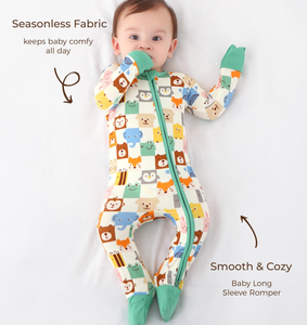 Custom Animal Print Bamboo <strong>Baby</strong> Pajamas Onesie <strong>Winter</strong> Organic Cotton Boy <strong>Clothes</strong> Wholesale Soft 2-Way Zipper <strong>Baby</strong> Rompers - Product Image 3
