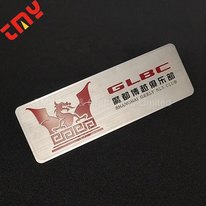 Hình chữ nhật Chất lượng cao biểu tượng tùy chỉnh trang trí Sliver kim loại khắc tên nơi tag - Product Image 6