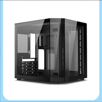 Boîtier de jeu Phantom Realm pour ordinateur de bureau, noir et blanc, en acrylique, format ATX, design double face, plusieurs emplacements pour ventilateurs