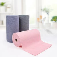 Rouleaux de chiffons de nettoyage en microfibre jetables personnalisés Serviettes à déchirer lavables Rouleaux absorbants d'eau puissants et réutilisables