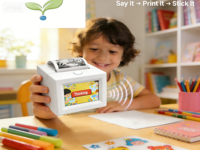 Imprimante thermique vocale AI Stickerbox - Mini imprimante portable sans encre en ABS, cadeau idéal pour les enfants, les loisirs créatifs parent-enfant