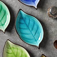 Repose-cuillère en céramique en forme de feuille, mignon et pratique pour ustensiles de cuisine, spatules, pinces et louche