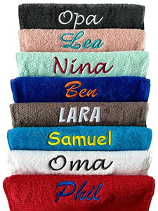 Toalla de Mano con Nombre Bordado |   Diseño de Texto Personalizado |   2 líneas incluidas |   100% Algodón de Secado Rápido | - Product Image 1