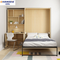 Offre Spéciale : Mécanisme de Lit Mural Pliant Moderne en Bois Robuste, Gain de Place, Rangement Intégré, Ignifuge, Étanche, Garantie 5 Ans, Compact