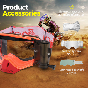Lunettes de moto Dominator tendance, verres anti-buée UV400, verres interchangeables, sangle réglable, design léger, système ROLL-OFF - Product Image 3