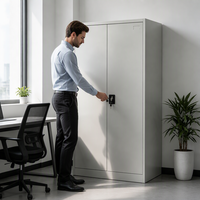 Armoire de classement en acier au design moderne, armoire de rangement métallique à 2 portes avec étagères réglables, armoire de classement de bureau, prix de gros
