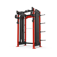 Équipement de musculation multi-stations commercial, rack d'entraînement fonctionnel compact, rack à squats avec barre de traction latérale et barre de traction verticale