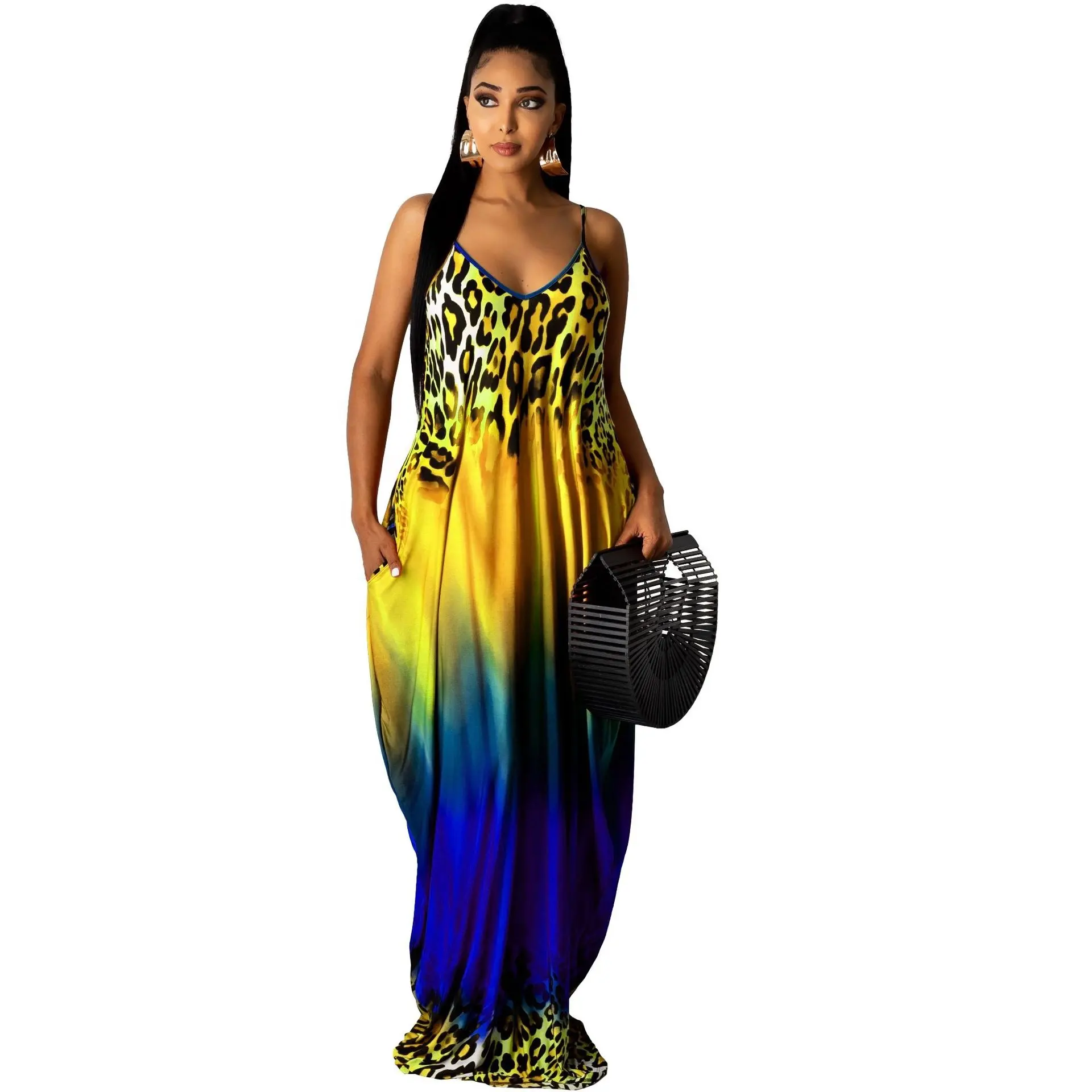MT17-222 2021, лидер продаж, летние модные платья для девочек с леопардовым принтом свободное женское сексуальное платье с тоненькими полосочками, длинное платье в пол