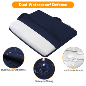 Cuscino per Sedia da Esterno Multifunzione, Rimovibile, Lavabile, Portatile, Pieghevole, Impermeabile, in Memory Foam, <span class=keywords><strong>con</strong></span> Schienale - Product Image 2