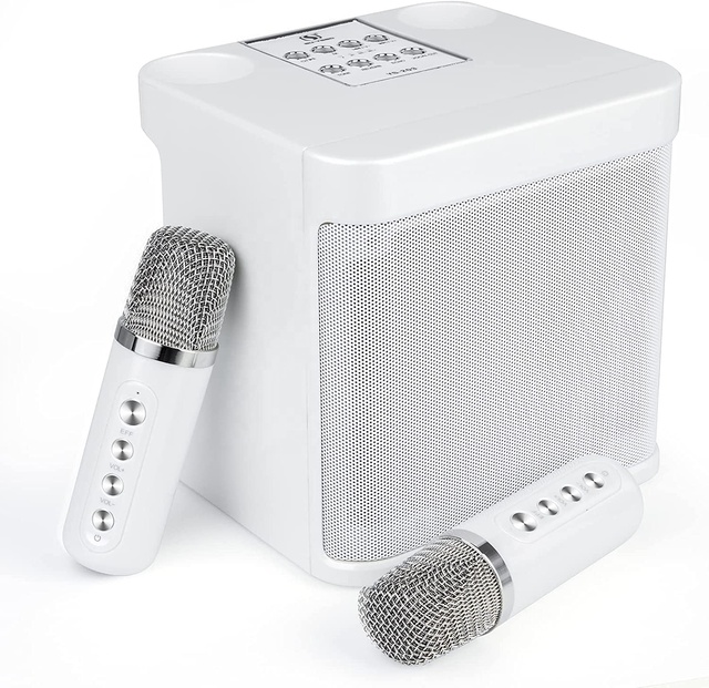 Dual Mic Microphone Karaoke System YS-203 Palm KTV Handheld Rechargeable Speaker BT5.0 Wireless 100W Soundbox