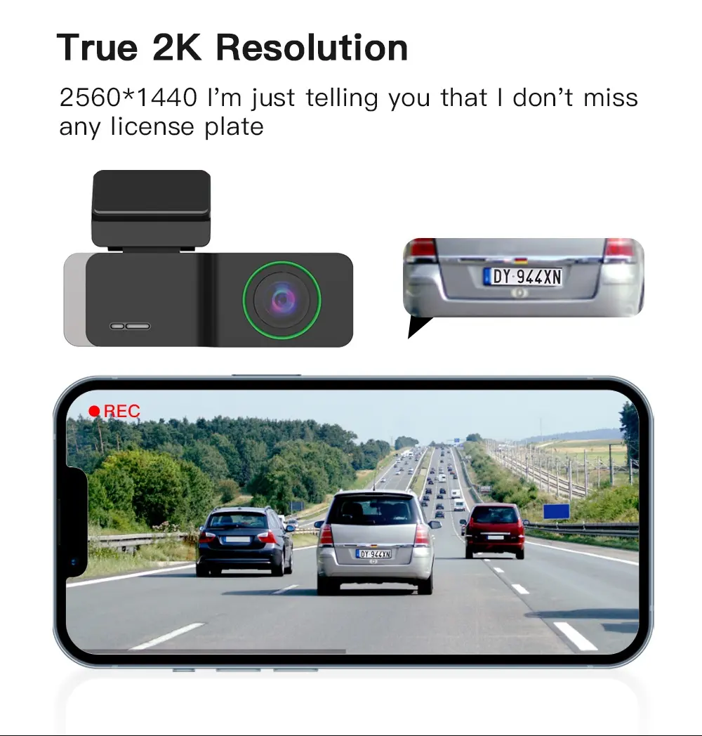 कार कैमरे के लिए लोकप्रिय 2k कार मॉनिटर डैश कैमरा, कार कैमरे के लिए ब्लैक बॉक्स डैश कैमरा रिकॉर्डर विफी ऐप कंट्रोल