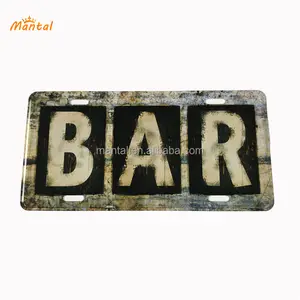 Vintage Retro Customized Logo Aluminum Car License Plate