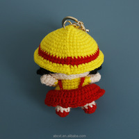 Personnage d'anime japonais Amigurumi, porte-clés en crochet fait main pour filles, pendentif en tricot crocheté Chibi Maruko, objets décoratifs