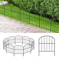 Clôture de jardin moderne en métal galvanisé, anti-rouille, sans creuser, pour chiens et animaux, barrière décorative pour la nature, facile à assembler