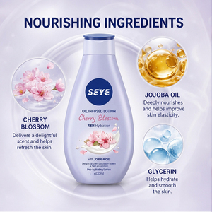 Lotion hydratante à l'huile de cerisier infusée <span class=keywords><strong>48H</strong></span> avec huile de jojoba, absorption rapide et déodorante, hydratante, parfum délicieux - Product Image 3