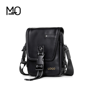 Mini Fashion Waterproof PU Leather Crossbody <strong>Shoulder</strong> <strong>Bag</strong> Men's Stylish Messenger Tote <strong>Mobile</strong> <strong>Phone</strong> Case Pouch Embossed Logo - Product Image 1