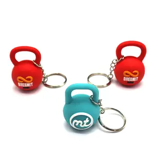 2D/3D PVC Keyring 3D Silicone PVC Cao Su Kettlebell Keyring Charms Phòng Tập Thể Dục Quà Tặng Khuyến Mại Souirspvc Dây Buộc Keychain