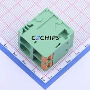 KF207R-10.16-2P Spring Terminal Block Bent Lead Through Hole,P=10.16mm Connector 1x2P 10.16mm Green 2P - Product Image 1