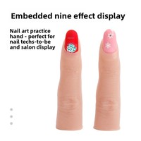 Doigt d'entraînement en silicone pour la manucure, pliable avec design osseux, outil de formation en nail art, vente en gros