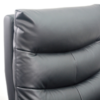 Mobilier de bureau ergonomique et souple, fauteuil de direction inclinable, fauteuil de luxe en cuir PU noir avec repose-pieds