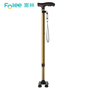Folee <b>Walking</b> Stick Aluminum Alloy Adjustable Four Legged For Elderly Assistance - Product Image 1