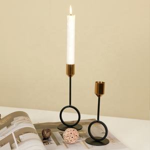 Toptan Metal siyah basit Modern konik şamdan sahipleri düğün Bar partisi dekor mumluk - Product Image 1