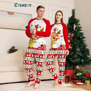 2024 Natal Allover Imprimir Pijamas Set Mãe Pai Crianças Combinando Roupas 2 Peças Terno Pijamas Romper Do Bebê Xmas Família Olhe - Product Image 2