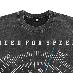 T-shirts respirants pour hommes en coton délavé à l'acide, avec impression personnalisée de compteur de vitesse, style décontracté, manches courtes, pour la vente en gros - Product Image 3