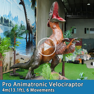 LONGTU - Modelo de Dinosaurio Animatrónico Velociraptor de 4 Metros de Tamaño Real, Tema Jurásico, <span class=keywords><strong>Parque</strong></span> de Aventuras Animado - Product Image 1