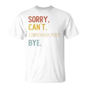 Camiseta para Amantes de los Ponis de Connemara, Unisex, Manga Corta, Cuello Redondo, Algodón Blanco, Regalo Promocional - Product Image 1