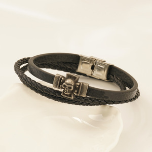 Zogxin Stainless Steel Skull Bracelet <b>For</b> <b>Men</b> Multi Layer Leather <b>Bangle</b> Gift Jewelry - Product Image 4