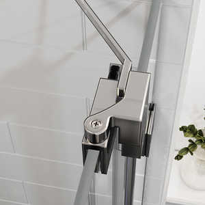 <span class=keywords><strong>Mampara</strong></span> de <span class=keywords><strong>Ducha</strong></span> Moderna sin Marco con Bisagras y Cristal de Seguridad de 10 mm, Acabado Negro para Baño, Hotel y Villa - Product Image 3