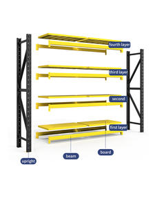 Estantería Metálica Industrial para Garajes y Almacenes de Carga Mediana Sin Tornillos con 4 Niveles de Almacenamiento Estantes de Acero Embalaje de Cartón - Product Image 2