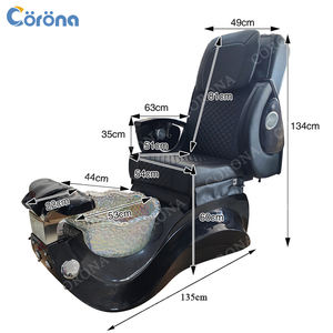 Consegna veloce USA magazzino di lusso bianco nero sedia per Pedicure massaggio al piede Spa per la vendita - Product Image 3