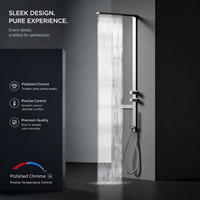 Ensemble de douche mural en acier inoxydable 304 à température constante, haute pression, avec cartouche céramique, effet pluie et cascade, pour appartement