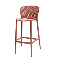Chaise haute simple et moderne en plastique avec dossier, mobilier de bar DHF en promotion