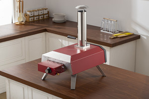 Nhiên liệu Kép Thép không gỉ Lò nướng bánh <span class=keywords><strong>pizza</strong></span> với tự động xoay & Nhiệt kế | 13 "cordierite đá | có thể gập lại chân cho Ngoài Trời Bbq - Product Image 6